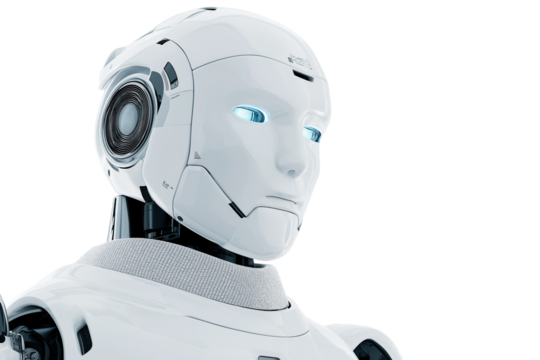 Ai robot futuristic technology machine learning artificial intelligence on transparent background
