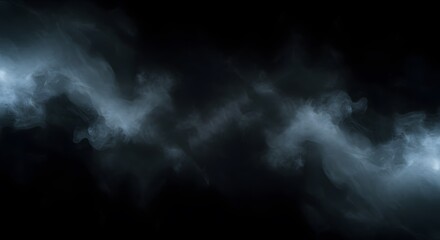 Mysterious Smoke Wave on Dark Background