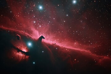 Obraz premium Deep space nebula, horse head silhouette