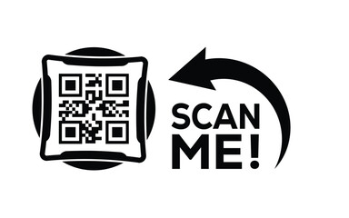 QR code scan icon set. Scan me frame. QR code scan for smartphone. QR code for mobile app, payment and identification. Vector illustration.