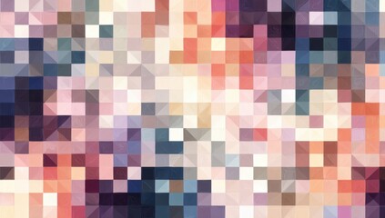 Abstract mosaic pattern of squares and triangles in muted colors
