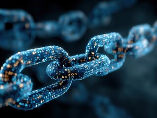 Digital chain links; binary code embedded