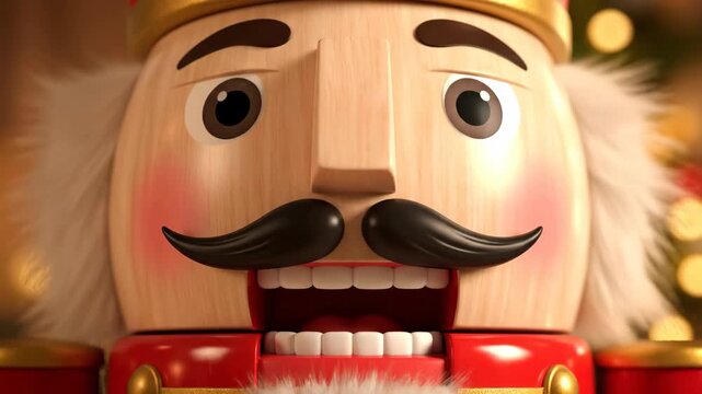 Close up of a Festive Christmas Nutcracker Toy for Holiday Cheer