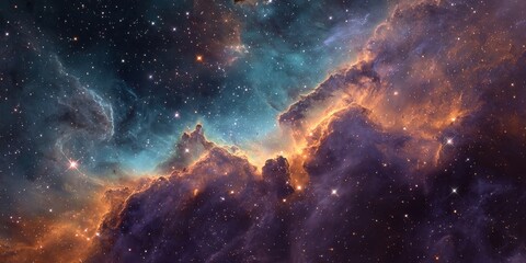 Fototapeta premium Vast cosmic nebula, vibrant hues of space