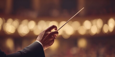 The Conductor Leading an Orchestra to Create Beautiful Music.