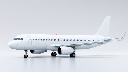 Large white passenger aircraft parked on runway with engines visible.  
