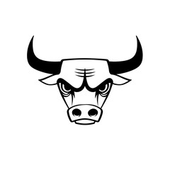 bull. bull simple black and white line art vector logo