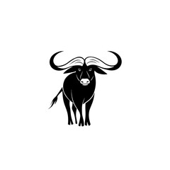 buffalo. buffalo simple black and white line art vector logo