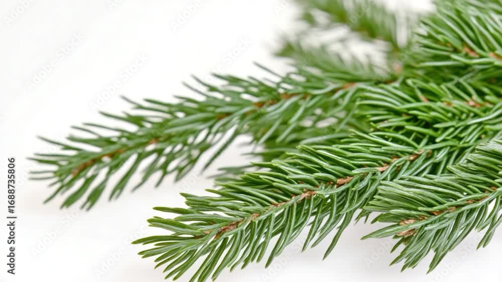 Poster a detailed view of a pine tree branch with needles and cones