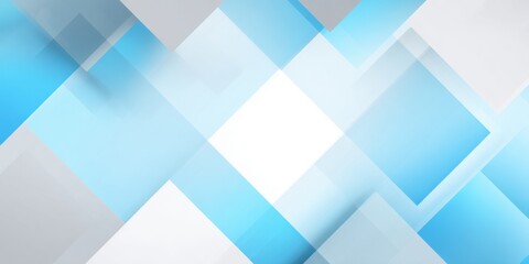 Abstract geometric background with overlapping squares in shades of light blue and gray