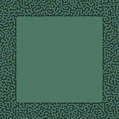 Green Colours Turing Pattern Square Border
