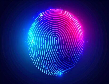 Abstract fingerprint graphic with vibrant neon colors