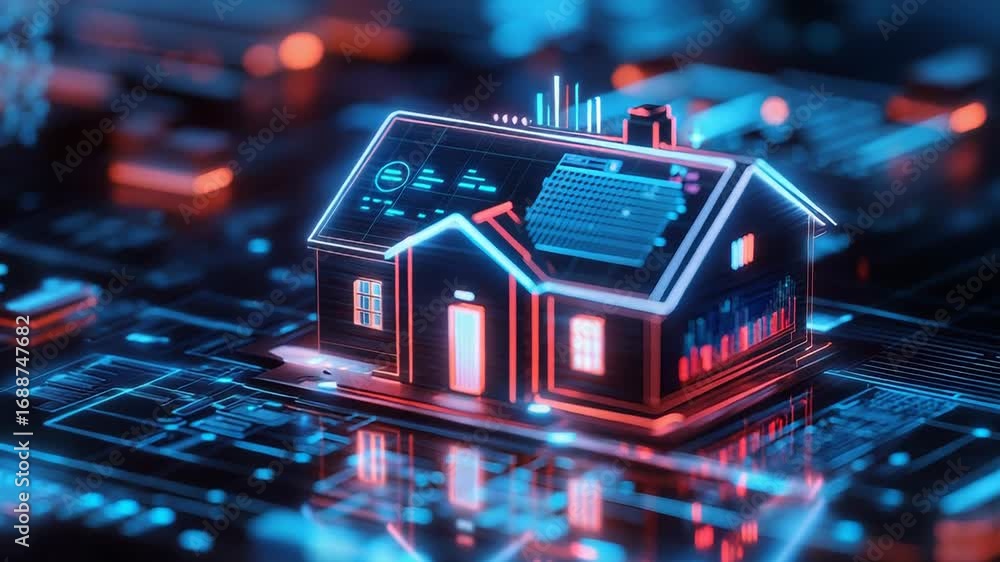 Poster smart home automation system controlling energy consumption and security