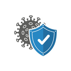 Virus protection shield, safety concept, immune system, health security.