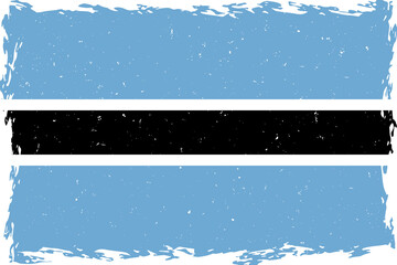 Flag of botswana brush stroke grunge texture