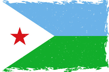Flag of djibouti brush stroke grunge texture