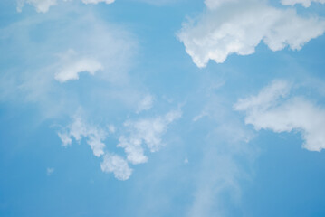 Summer blue sky cloud gradient light white background. Beauty clear cloudy in sunshine calm bright winter air bacground. Gloomy vivid cyan