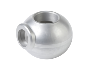 Silver Metallic Sphere with Cylindrical Opening