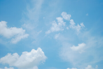 Summer blue sky cloud gradient light white background. Beauty clear cloudy in sunshine calm bright winter air bacground. Gloomy vivid cyan