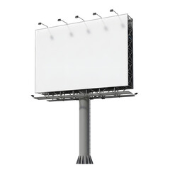 Obraz premium A large, blank billboard with a clean white background and bold black lettering isolated on white or transparent background.PNG format.