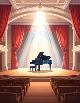Grand Piano in Concert Hall