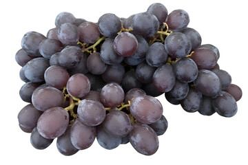 Fototapeta premium A close-up of a vibrant bunch of fresh, red grapes isolated on a white background, perfect for wine, fruit, and healthy food concepts.