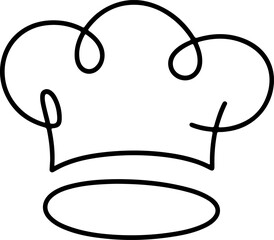 Chef Hat Continuous Line Art Elegant Vector Illustration