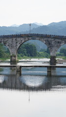 The old Chinese village view with the old built architectures on the south of China
