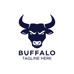 Buffalo animal logo design. vector illustration