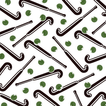 Hockey field background, pattern set. Collection icons hockey field. Vector