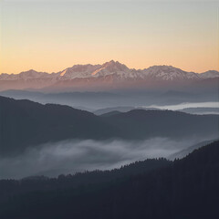 Crystal-Sharp Sunrise Mountain Range