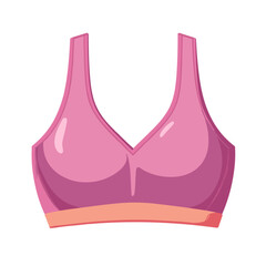 Pink sports bra in flat design on white background  