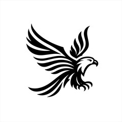 Obraz premium Stylized black eagle emblem in flight