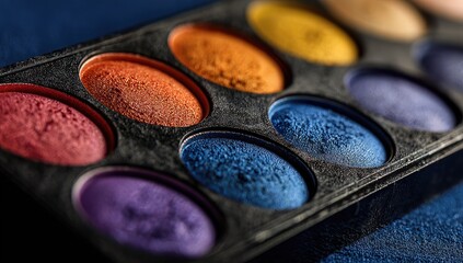 Naklejka premium Close-up of colorful eyeshadow palette (1)