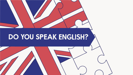 Abstract Puzzle Design with Text Do You Speak English.