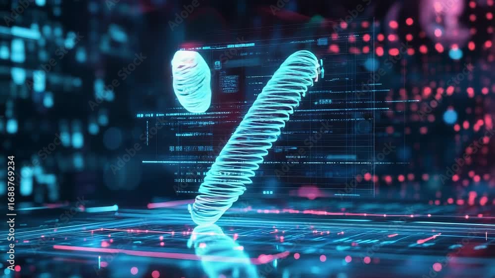Poster futuristic percentage symbol rotating on digital interface with data processing