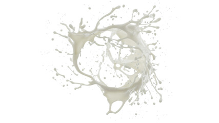 milk splash isolated on white. 3d rendering.