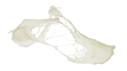 close up of a white chocolate milk splash isolate on white backgrond. 3d render.