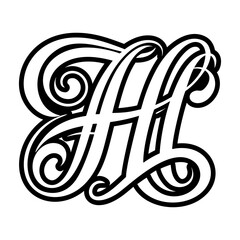 Glyph style elegant letter h monogram