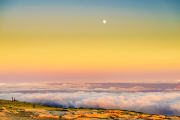 Clouds above mountain. Serra da Estrela in Portugal.