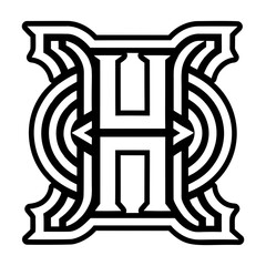 Creative h logo designed in glyph style