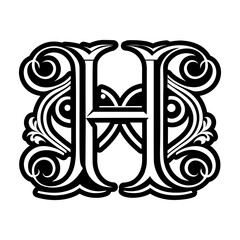 Abstract alphabet h logo in glyph style
