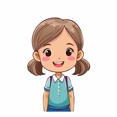 girl happy smile  cartoon