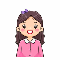 girl happy smile isolated pink