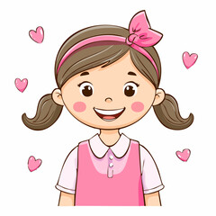  girl happy smile isolated pink