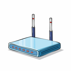 wireless router on white background