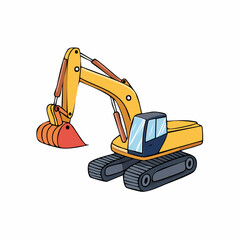 excavator on a white background