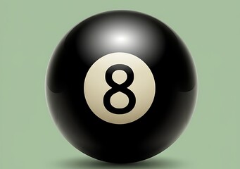 Shiny Black Eight Ball Symbolizing Luck and Fortune in Pool Game
