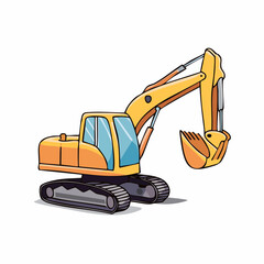 excavator on a white background