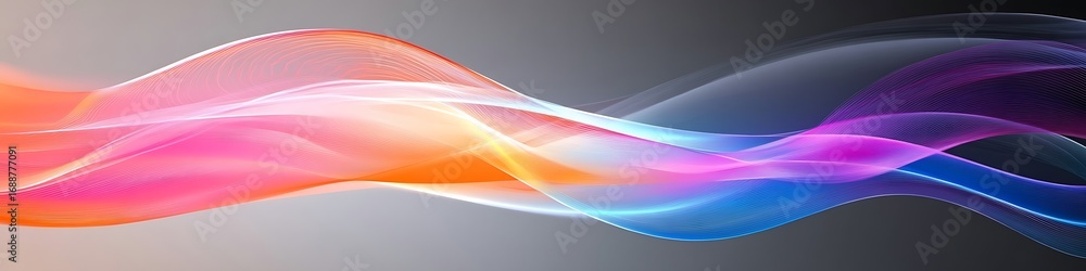 Aufkleber abstract colorful background with flowing waves for website banner and presentation design template